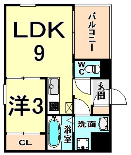 REGALEST杭瀬(1LDK/3階)の間取り写真