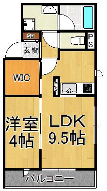 COURGE(1LDK/3階)の間取り写真
