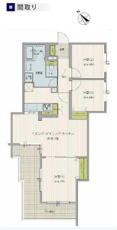 ステラガーデン武蔵小金井(3LDK/1階)の間取り写真