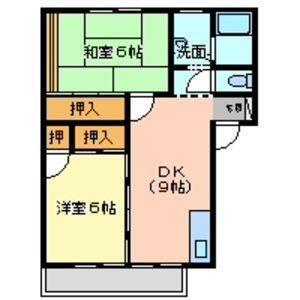 ガーデンヒルズ(2DK/2階)の間取り写真