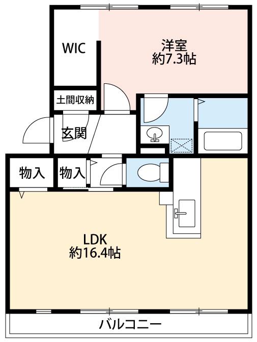 MITSURU(1LDK/1階)の間取り写真