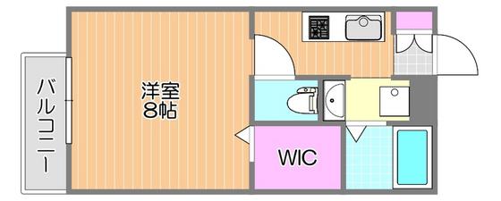 ミストラル庭瀬(1K/1階)の間取り写真
