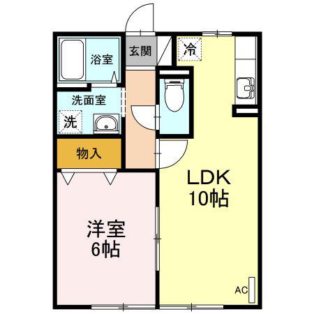 セジュールSE2秀(1LDK/1階)の間取り写真