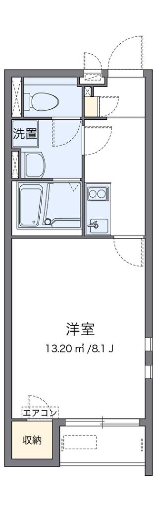 クレイノハイム ルーエ(1K/2階)の間取り写真