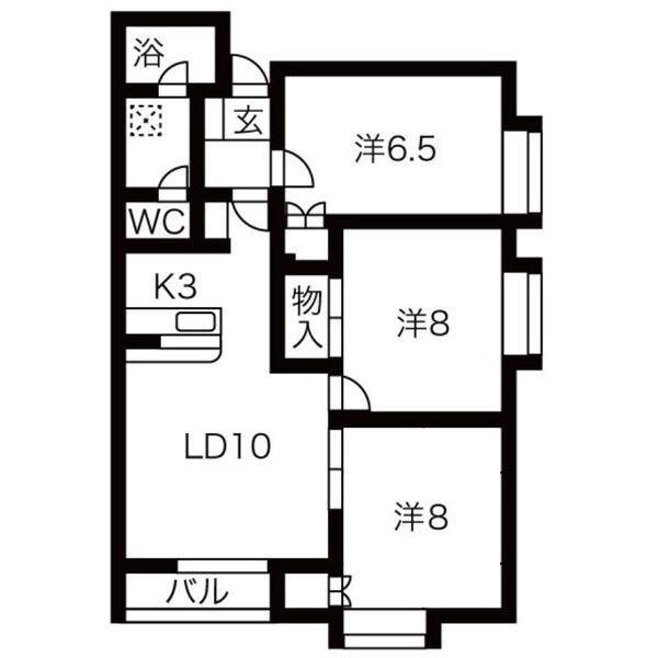 リバーサイド(3LDK/2階)の間取り写真