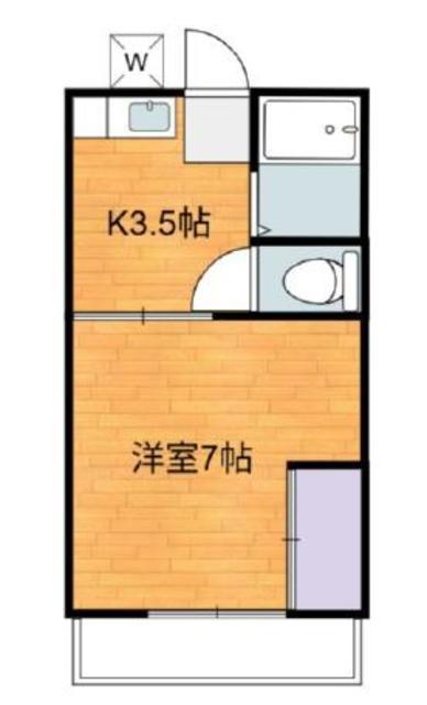 百草ハイツ(1K/1階)の間取り写真