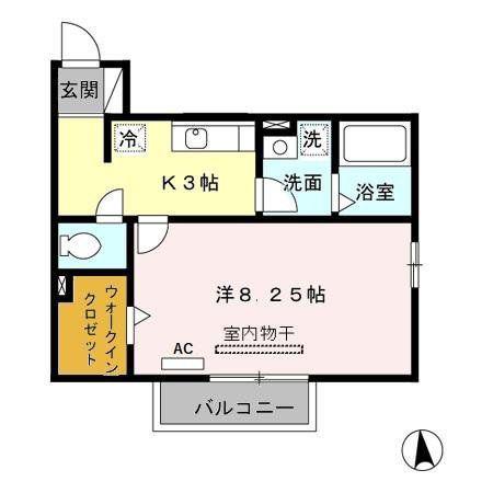ア・ラ・モード ミシマ(1K/2階)の間取り写真