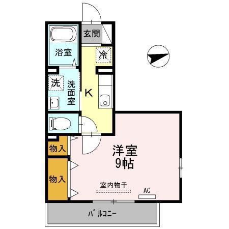 オンリーワン古新開(1K/3階)の間取り写真