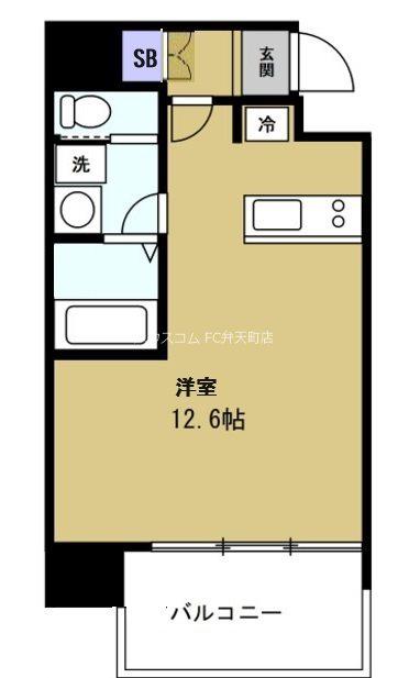 オルフェアXV番館(ワンルーム/10階)の間取り写真