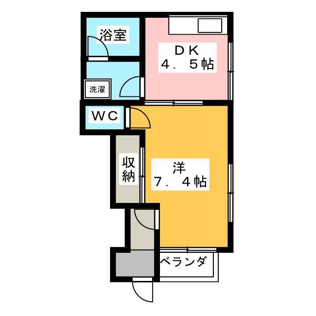 ルベール(1DK/1階)の間取り写真