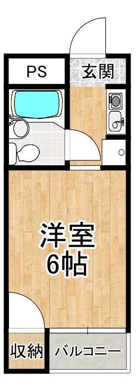 フジタビル(1K/3階)の間取り写真