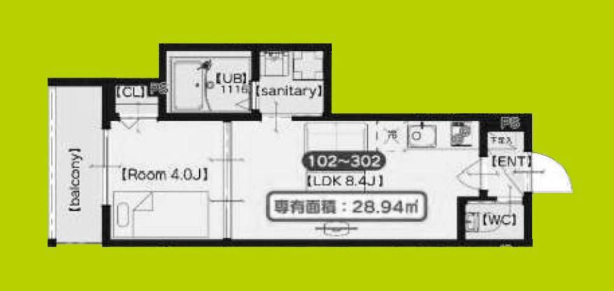 F ASECIA LASO(1LDK/2階)の間取り写真