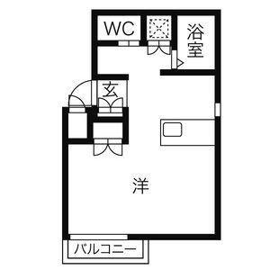 プランドール平針(ワンルーム/1階)の間取り写真