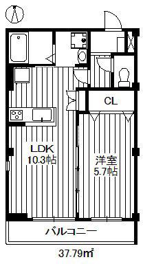 シュエット(1LDK/1階)の間取り写真