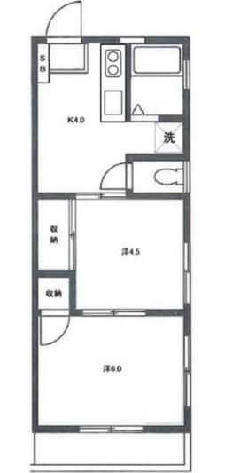 リエス東川口(2K/1階)の間取り写真