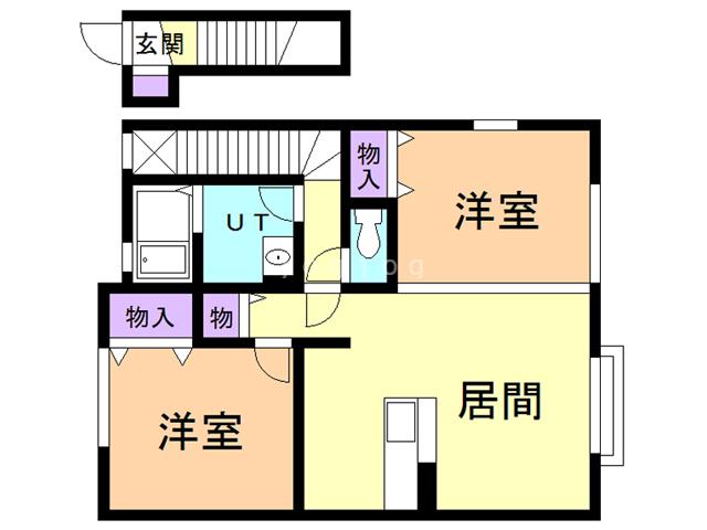 緑風館ー03(2LDK/2階)の間取り写真