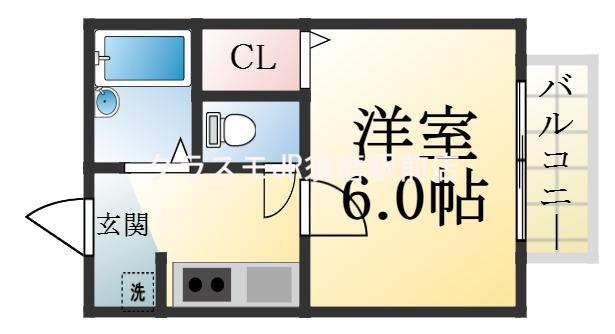 パルファン蓮宮(1K/2階)の間取り写真
