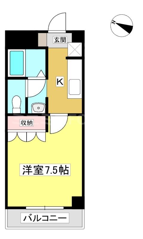 エルアール豊坂(1K/2階)の間取り写真