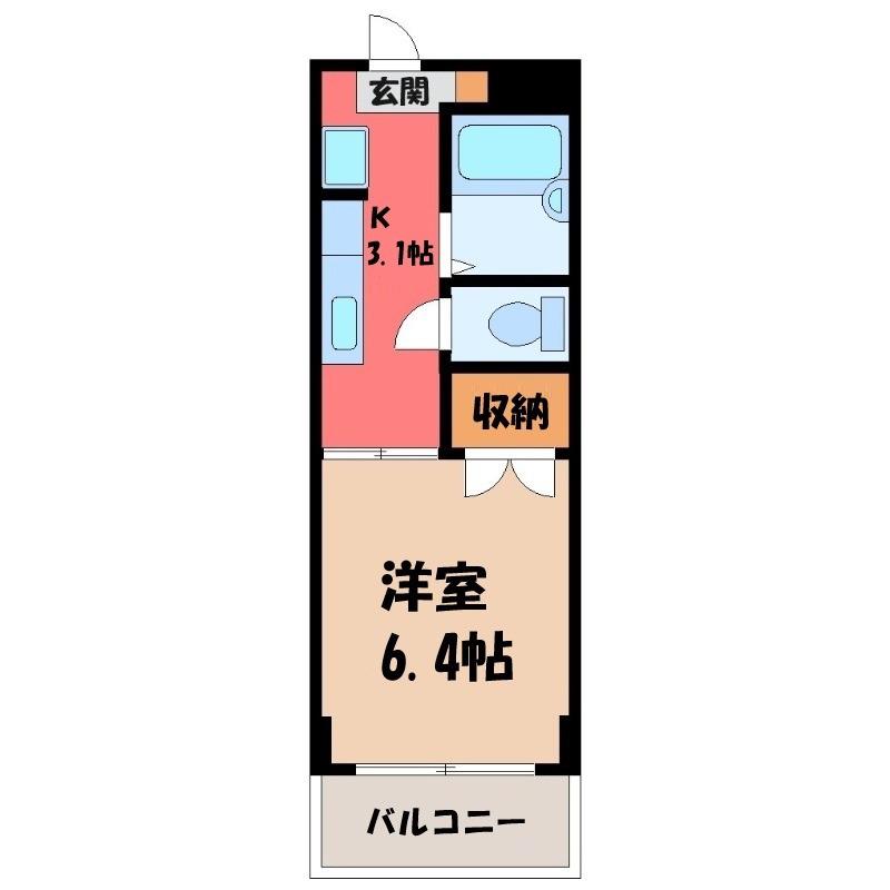 MESON STARCK(1K/1階)の間取り写真