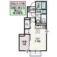 グランモアヒロセ(1LDK/1階)の間取り写真