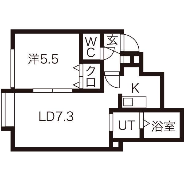 ガーデンズ・リビオ(1LDK/2階)の間取り写真