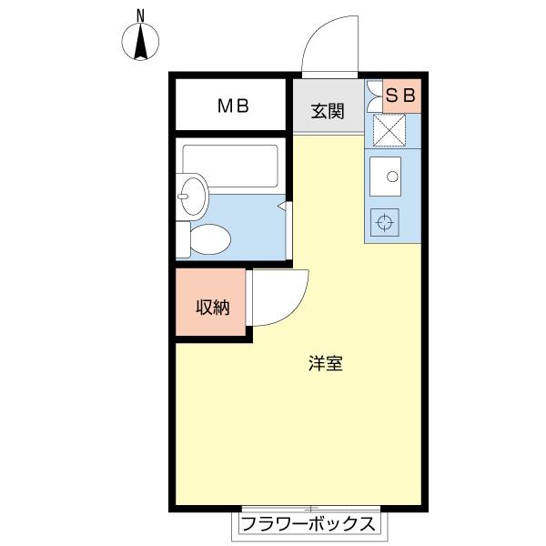 ハイツせせらぎ(ワンルーム/1階)の間取り写真