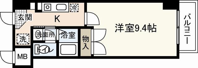 西広島ビレッジ(1K/3階)の間取り写真