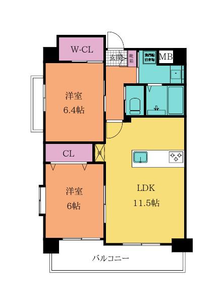 ベルステージ須賀町(2LDK/3階)の間取り写真