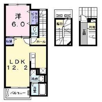 パストラル レーンA(1LDK/3階)の間取り写真