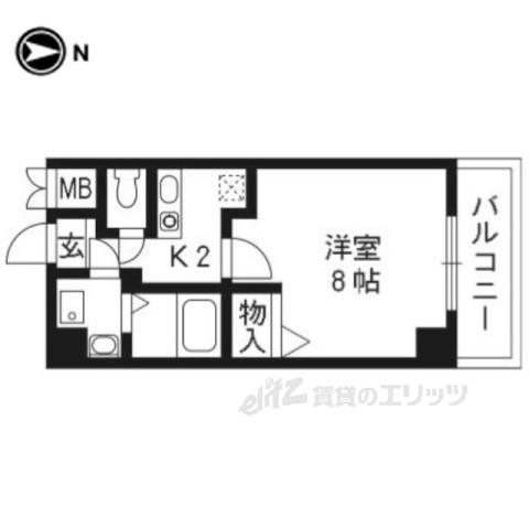 レーベンなぎの宮(1K/6階)の間取り写真