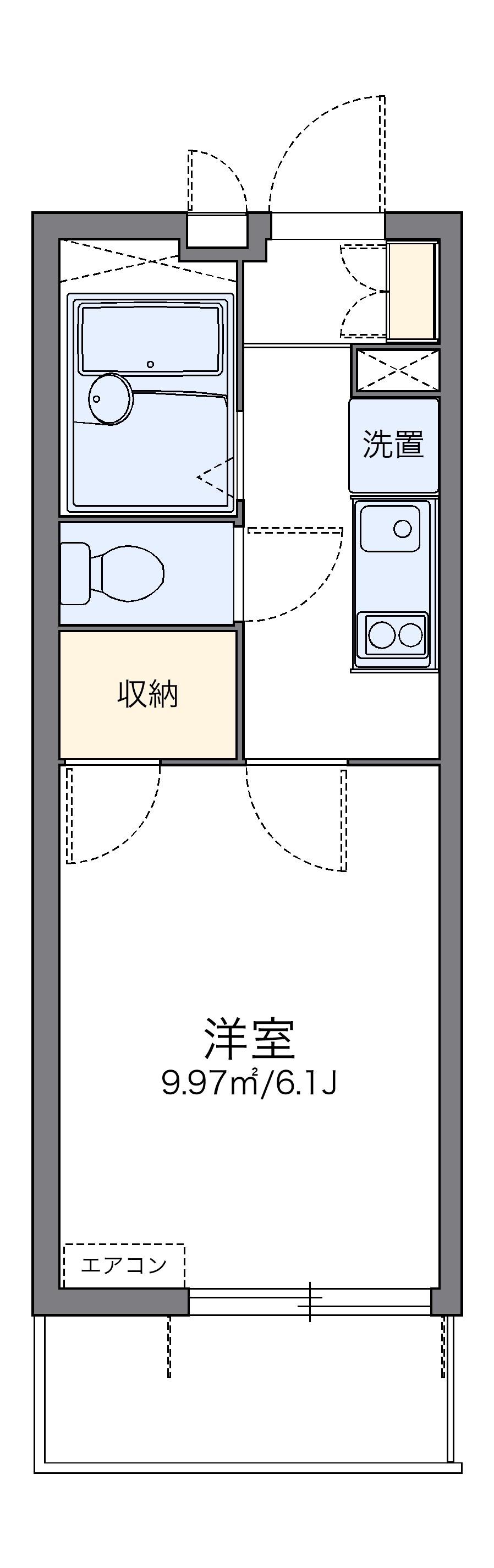 レオパレスひまわりIII(1K/3階)の間取り写真