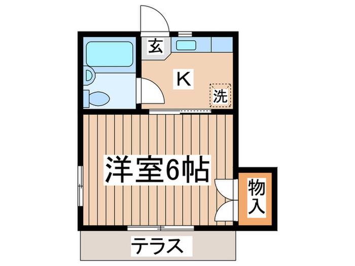 コーポ京(1K/1階)の間取り写真