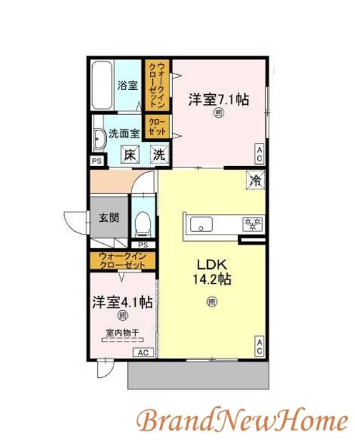 パサログランデ北長尾(2LDK/1階)の間取り写真