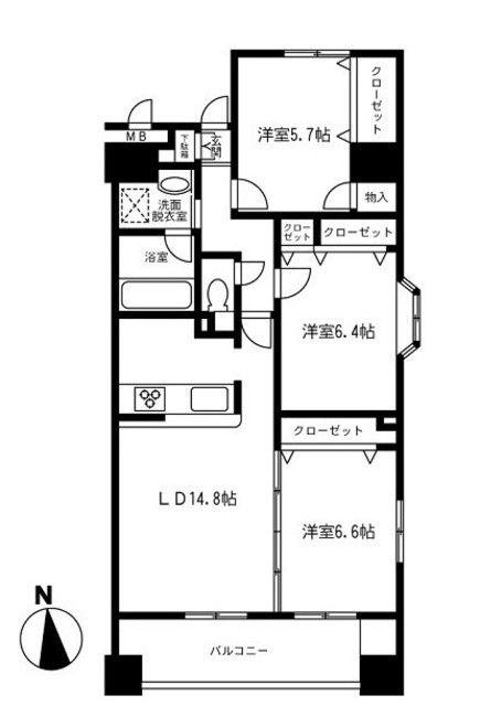 コトヒルズ(3LDK/7階)の間取り写真