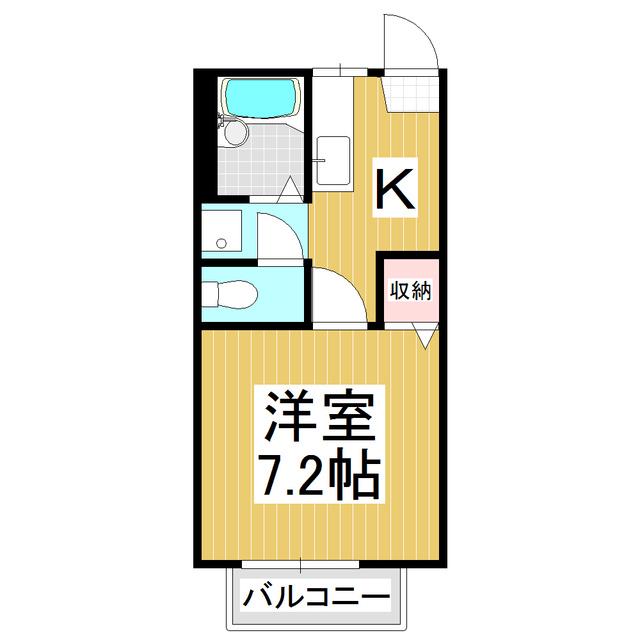 ディアス・パルテール(1K/1階)の間取り写真