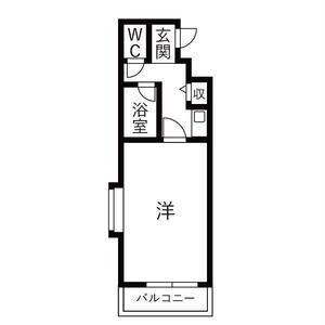 ベルトピア下松(1K/1階)の間取り写真