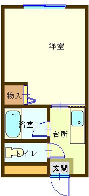 コーポ悠久(ワンルーム/1階)の間取り写真