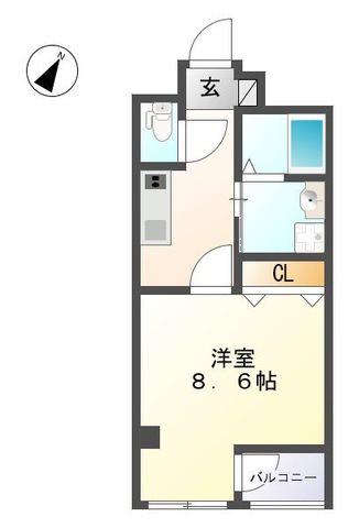GRANDIR・ANNE(1K/3階)の間取り写真
