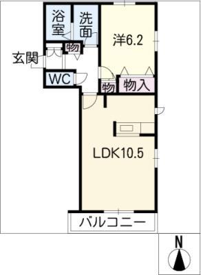 インサイド林島(1LDK/2階)の間取り写真