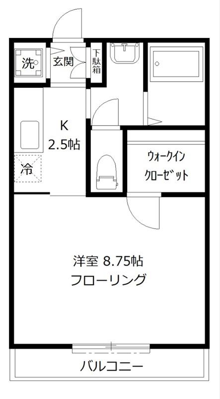 オリーブハウス 2(1K/1階)の間取り写真