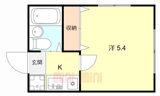 ハセガワマンション(1K/2階)の間取り写真