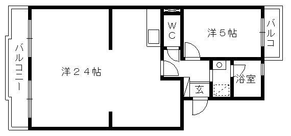 パレスセルシオII(1LDK/1階)の間取り写真
