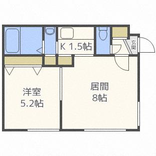 PISON15(1LDK/2階)の間取り写真
