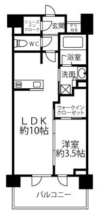 クリオラベルヴィ横濱サウス(1LDK/3階)の間取り写真