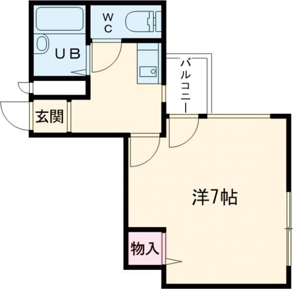 シーサイドマンション(1K/4階)の間取り写真