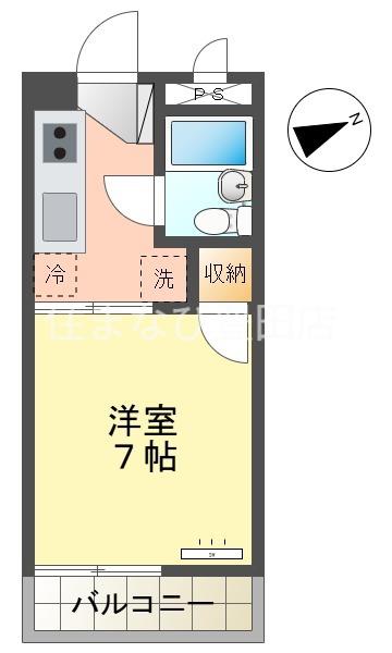 アメニティ後山(1K/2階)の間取り写真