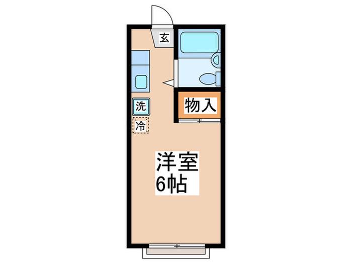 ひまわり荘(ワンルーム/2階)の間取り写真