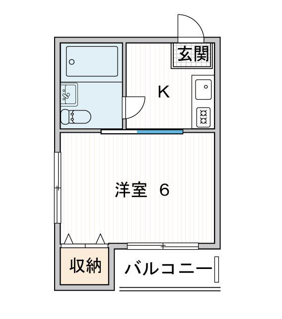 ウィルコート(1K/2階)の間取り写真
