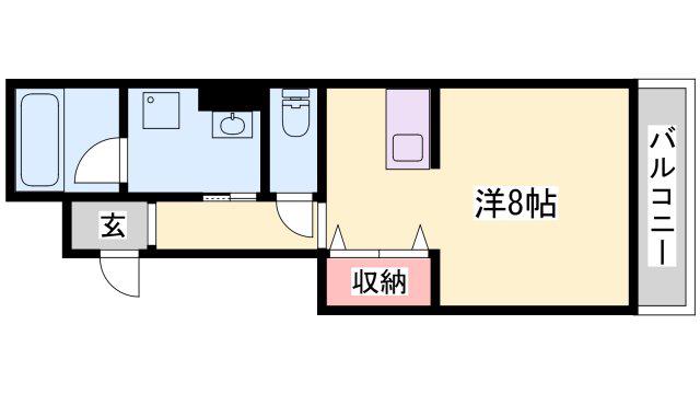ソルテ東加古川駅前(1K/3階)の間取り写真