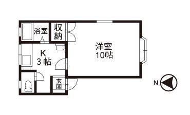 マーセルK(1K/2階)の間取り写真